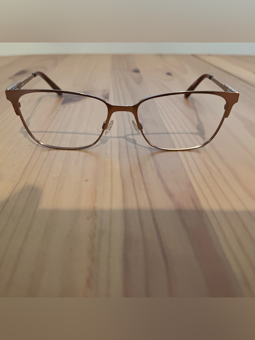 bebe Rose Gold Metal Rectangular Eyeglasses 53-16-140